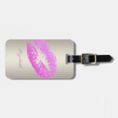 Elegant stijlvol ontwerp - Glitterielips, op maat Bagagelabel (Voorkant horizontaal)