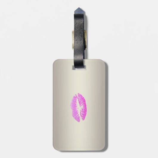 Elegant stijlvol ontwerp - Glitterielips, op maat Bagagelabel (Achterkant verticaal)