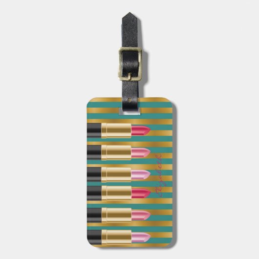 Elegant stijlvol ontwerp - Lipsticks, op maat gema Bagagelabel (Voorkant verticaal)