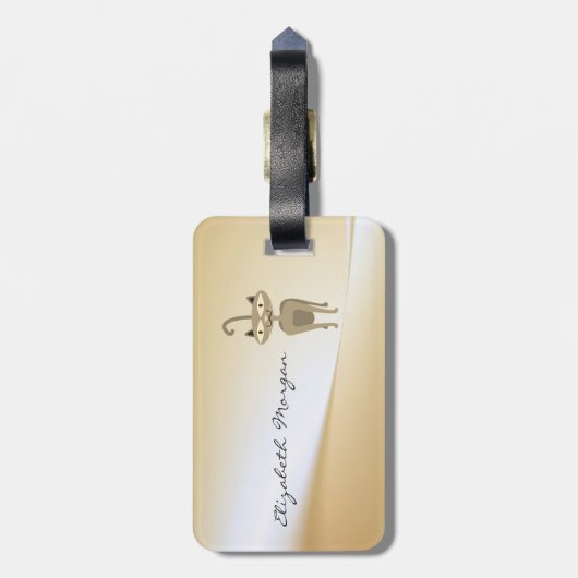 Elegant stijlvol ontwerp - Whimsical Cat, persoonl Bagagelabel (Achterkant verticaal)