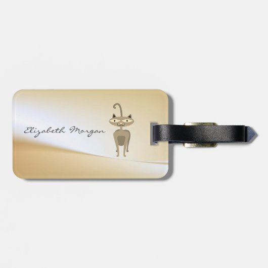 Elegant stijlvol ontwerp - Whimsical Cat, persoonl Bagagelabel (Achterkant horizontaal)