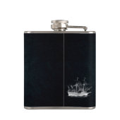 Elegant stijlvol oud scheepsleer gepersonaliseerd heupfles (Achterkant)
