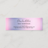 Elegant stijlvol paars glitter druipt nagels mini visitekaartje (Achterkant)