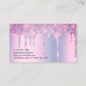 Elegant stijlvol paars glitter druipt notaris visitekaartje (Achterkant)