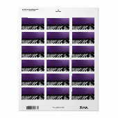Elegant stijlvol, Paars, Zebra Print Etiket (Full Sheet)