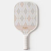 Elegant Stijlvol Patroon Chic Monogram Girly Pink Pickleball Paddle (Voorkant)