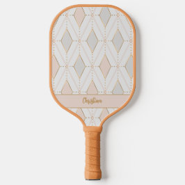 Elegant Stijlvol Patroon Chic Monogram Girly Pink Pickleball Paddle