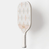 Elegant Stijlvol Patroon Chic Monogram Girly Pink Pickleball Paddle (Links)