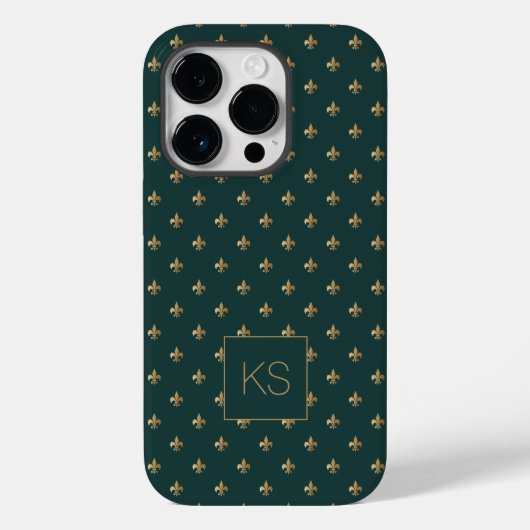 Elegant stijlvol patroon monogram Case-Mate iPhone case (Achterkant)