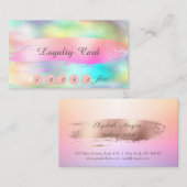 Elegant stijlvol, penseelstreken holografisch klantenkaartje (Voorkant / Achterkant)