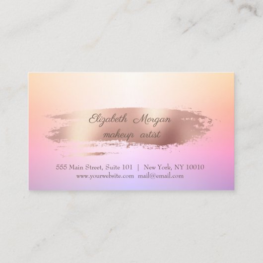 Elegant stijlvol, penseelstreken holografisch klantenkaartje (Achterkant)