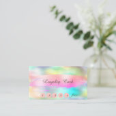 Elegant stijlvol, penseelstreken holografisch klantenkaartje (Staand voorkant)