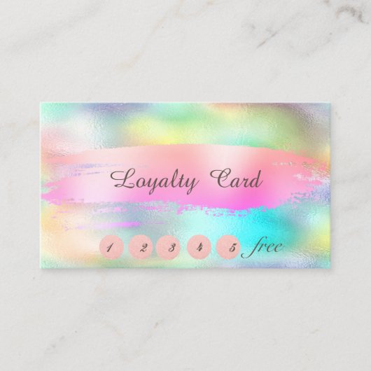 Elegant stijlvol, penseelstreken holografisch klantenkaartje (Voorkant)