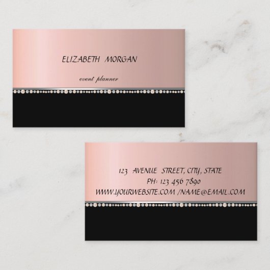 Elegant Stijlvol Professional, zwart Visitekaartje (Voorkant / Achterkant)