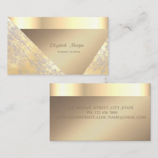Elegant stijlvol, professioneel Faux Gold Geometri Visitekaartje (Voorkant / Achterkant)