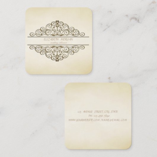 Elegant stijlvol, professioneel, , Lijst Vierkante Visitekaartje (Voorkant / Achterkant)