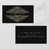 Elegant Stijlvol Professioneel, Zwart, Frame Visitekaartje (Voorkant / Achterkant)