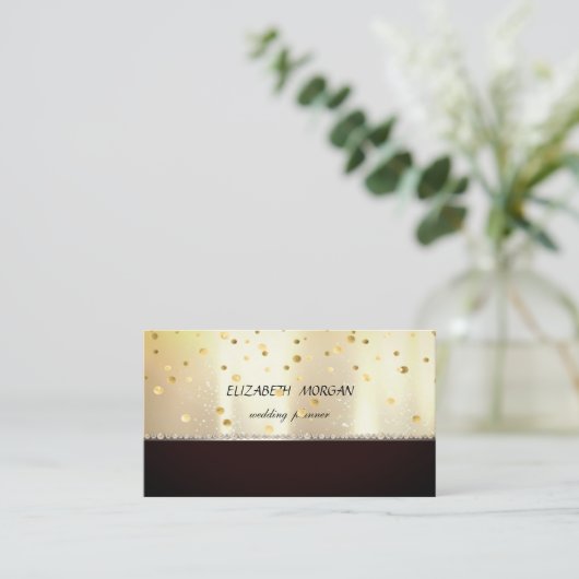 Elegant stijlvol, professioneel, zwart, glanzend,  visitekaartje (Staand voorkant)