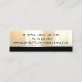 Elegant stijlvol, professioneel, zwart, glimmend mini visitekaartje (Achterkant)