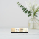 Elegant stijlvol, professioneel, zwart, glimmend mini visitekaartje (Staand voorkant)