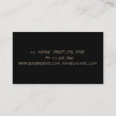Elegant stijlvol, professioneel, zwart, Lijst Visitekaartje (Achterkant)