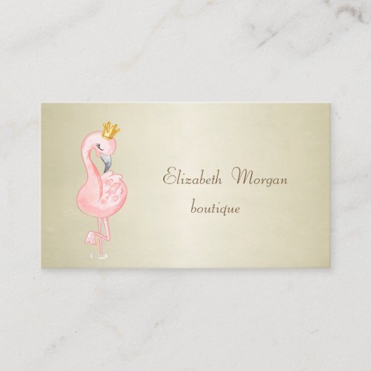 Elegant Stijlvol Profional Pink Flamingo Crown Visitekaartje (Voorkant)