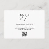 Elegant Stijlvol QRCODE Zwart Wit Bruiloft Website RSVP Kaartje (Voorkant)