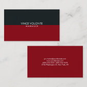 Elegant stijlvol Red Grey Black Professional Visitekaartje (Voorkant / Achterkant)