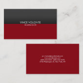 Elegant stijlvol Red Grey Professional Visitekaartje (Voorkant / Achterkant)