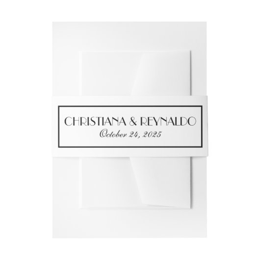 Elegant stijlvol Roaring 20s bruiloft Uitnodigingen Wikkel (Voorkant Voorbeeld)