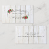 Elegant stijlvol roestwerk, bloemen, houtextuur visitekaartje (Voorkant / Achterkant)