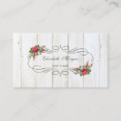 Elegant stijlvol roestwerk, bloemen, houtextuur visitekaartje (Voorkant)