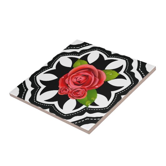 Elegant stijlvol Romantic Floral Modern Pattern Tegeltje (Zijkant)