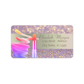 Elegant Stijlvol Romantic, Glitter Bokeh, Lipstick Etiket (Voorkant)