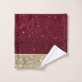 Elegant stijlvol rood goud Glitter Shiny Bad Handdoek (Wasdoekje)