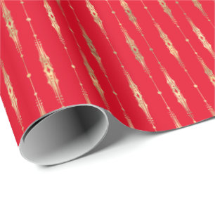 Elegant, stijlvol, rood, goudpatroon ompakken cadeaupapier
