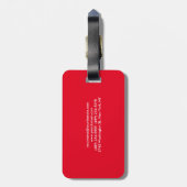 Elegant stijlvol rood Jouw naam Bagagelabel (Achterkant verticaal)