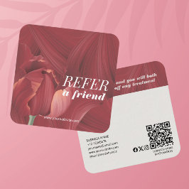 Elegant Stijlvol Rood Tulp Abstract Patroon Aanbevelingskaartje