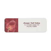Elegant Stijlvol Rood Tulp Abstract Patroon Etiket (Voorkant)