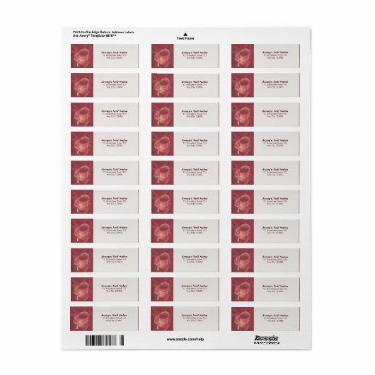 Elegant Stijlvol Rood Tulp Abstract Patroon Etiket (Full Sheet)