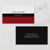 Elegant stijlvol rood zwart klein Professional Visitekaartje (Voorkant / Achterkant)
