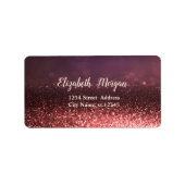 Elegant stijlvol Roos Gold Glitter Bokeh Etiket (Voorkant)