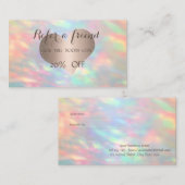 Elegant stijlvol Roos Gold Heart Opal Aanbevelingskaartje (Voorkant / Achterkant)