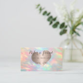 Elegant stijlvol Roos Gold Heart Opal Aanbevelingskaartje (Staand voorkant)