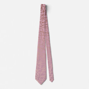 Elegant stijlvol roos goud geometrisch roze vormge stropdas