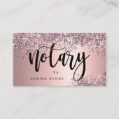 Elegant stijlvol roos goud glitter metallic notari visitekaartje (Voorkant)