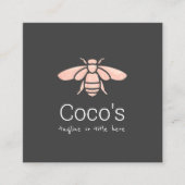 Elegant Stijlvol Roos Gouden Bee Logo Vierkante Visitekaartje (Voorkant)
