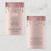 Elegant Stijlvol Roos Gouden Drips Lotus Visitekaartje (Voorkant / Achterkant)