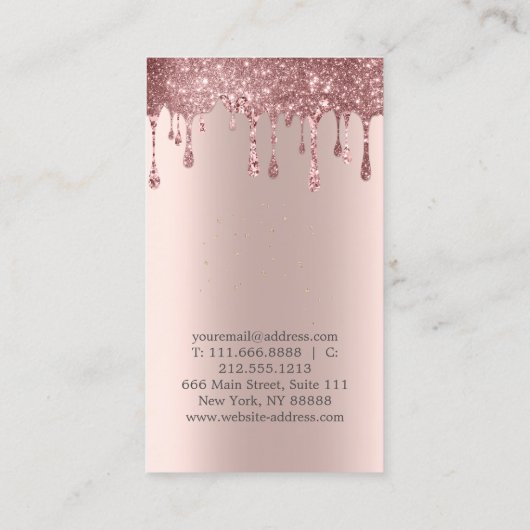 Elegant Stijlvol Roos Gouden Drips Lotus Visitekaartje (Achterkant)