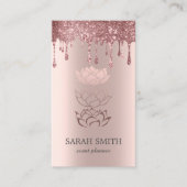 Elegant Stijlvol Roos Gouden Drips Lotus Visitekaartje (Voorkant)